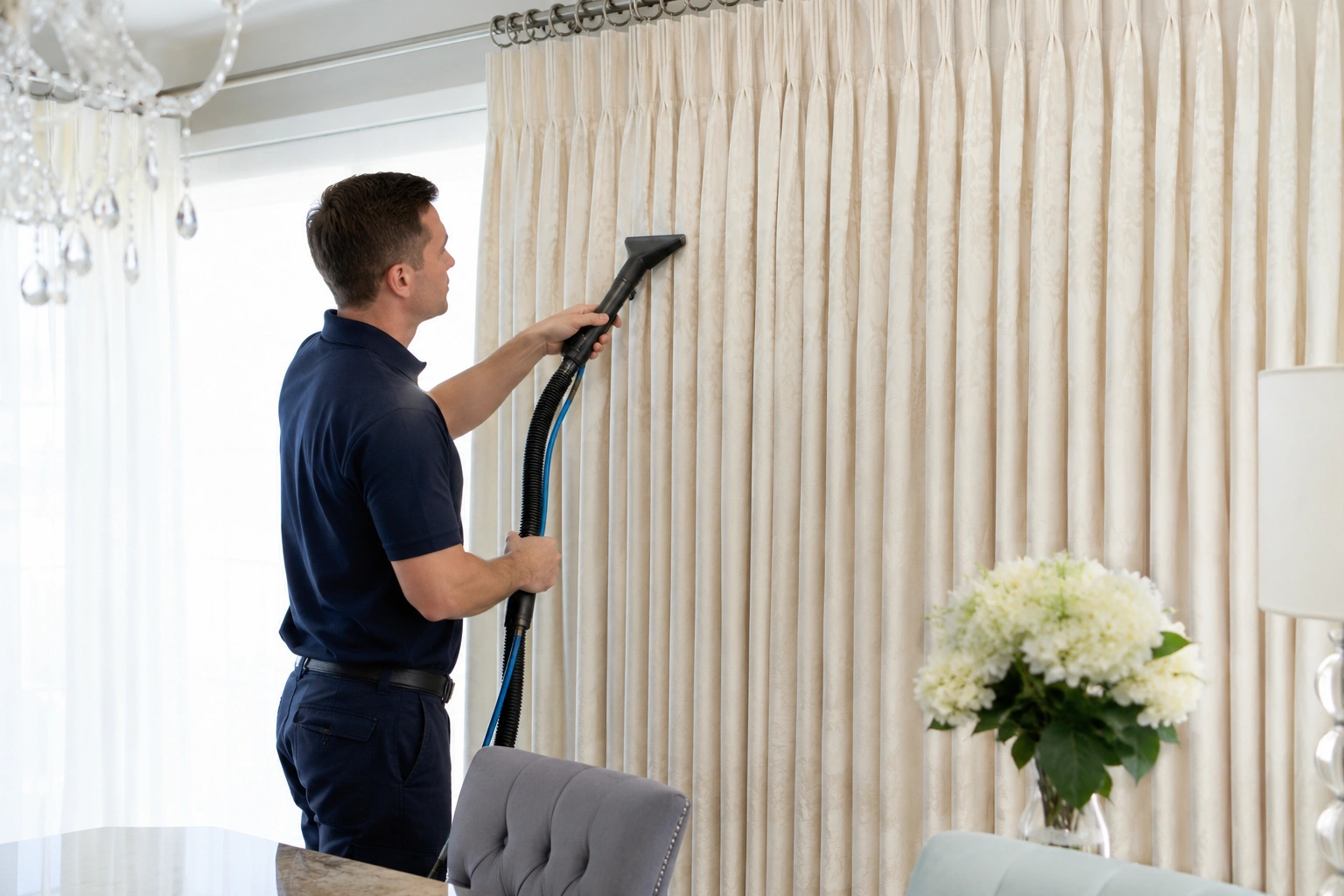Curtain Cleaning crew working in Seaholme